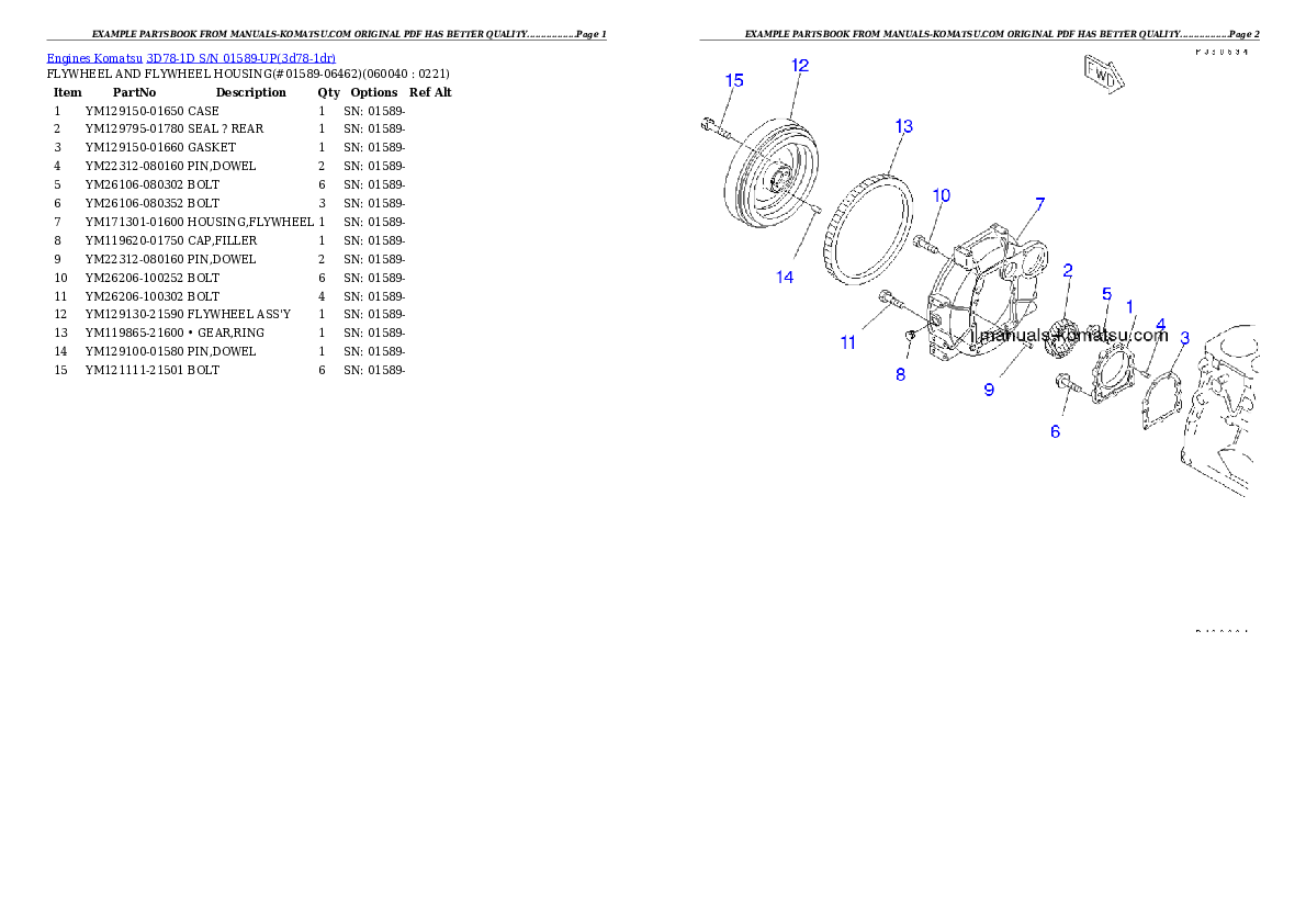 Protected: 3D78-1D S/N 01589-UP Partsbook