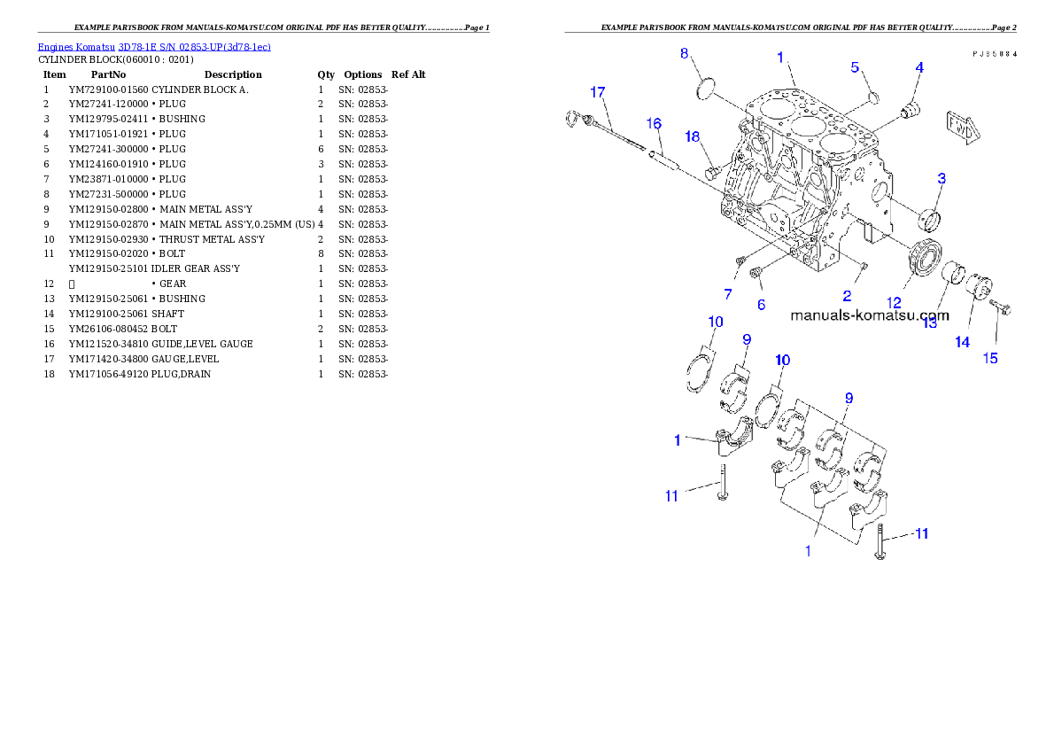 Protected: 3D78-1E S/N 02853-UP Partsbook