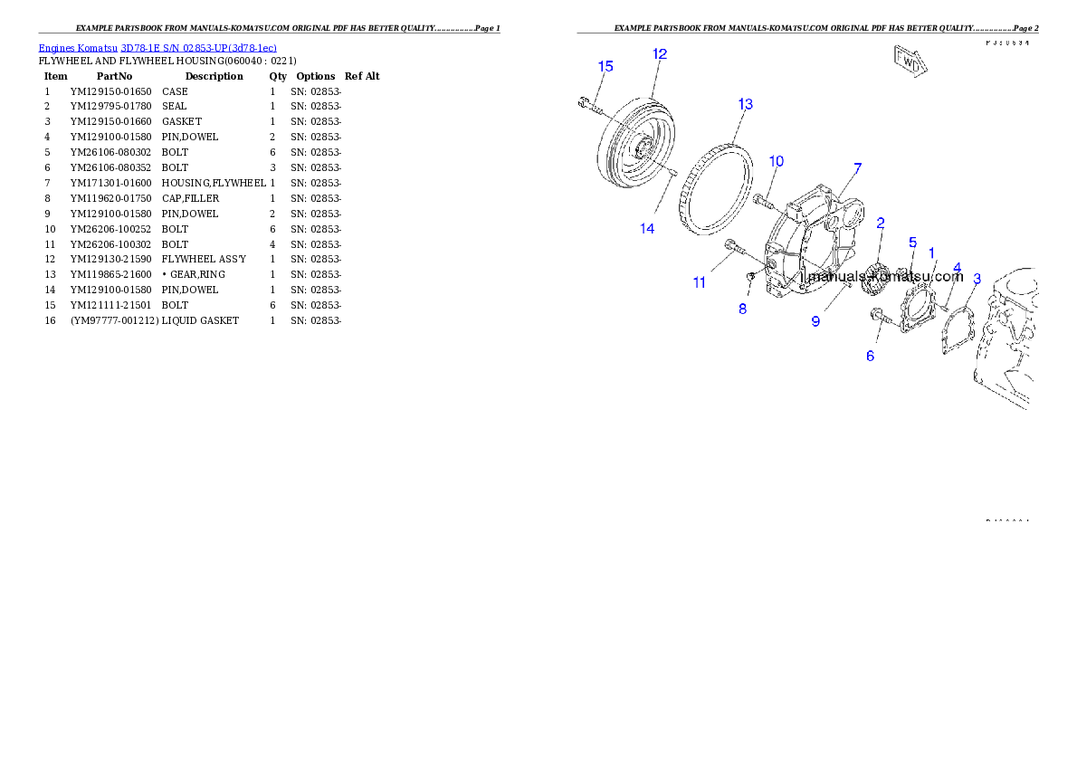Protected: 3D78-1E S/N 02853-UP Partsbook