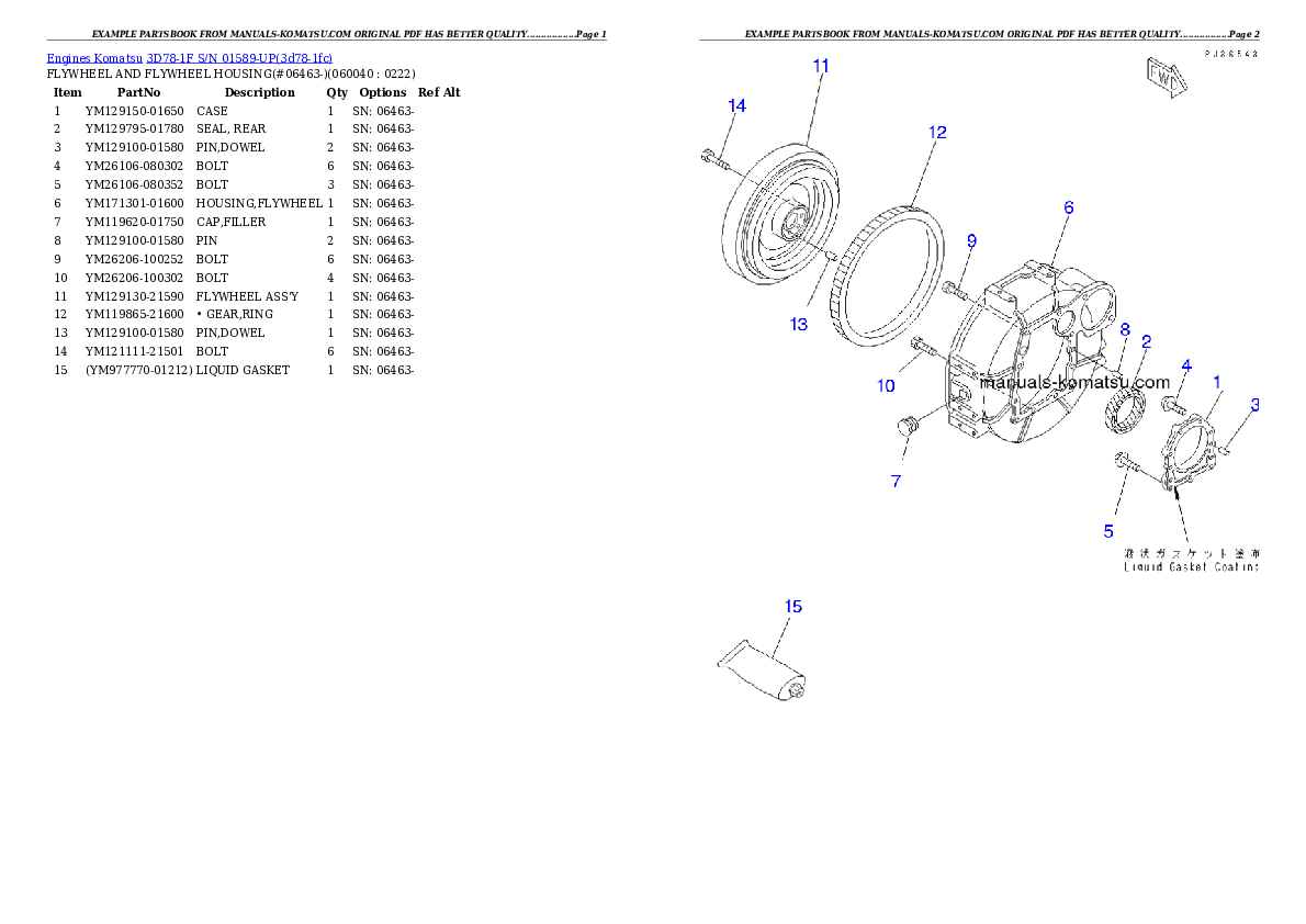 Protected: 3D78-1F S/N 01589-UP Partsbook