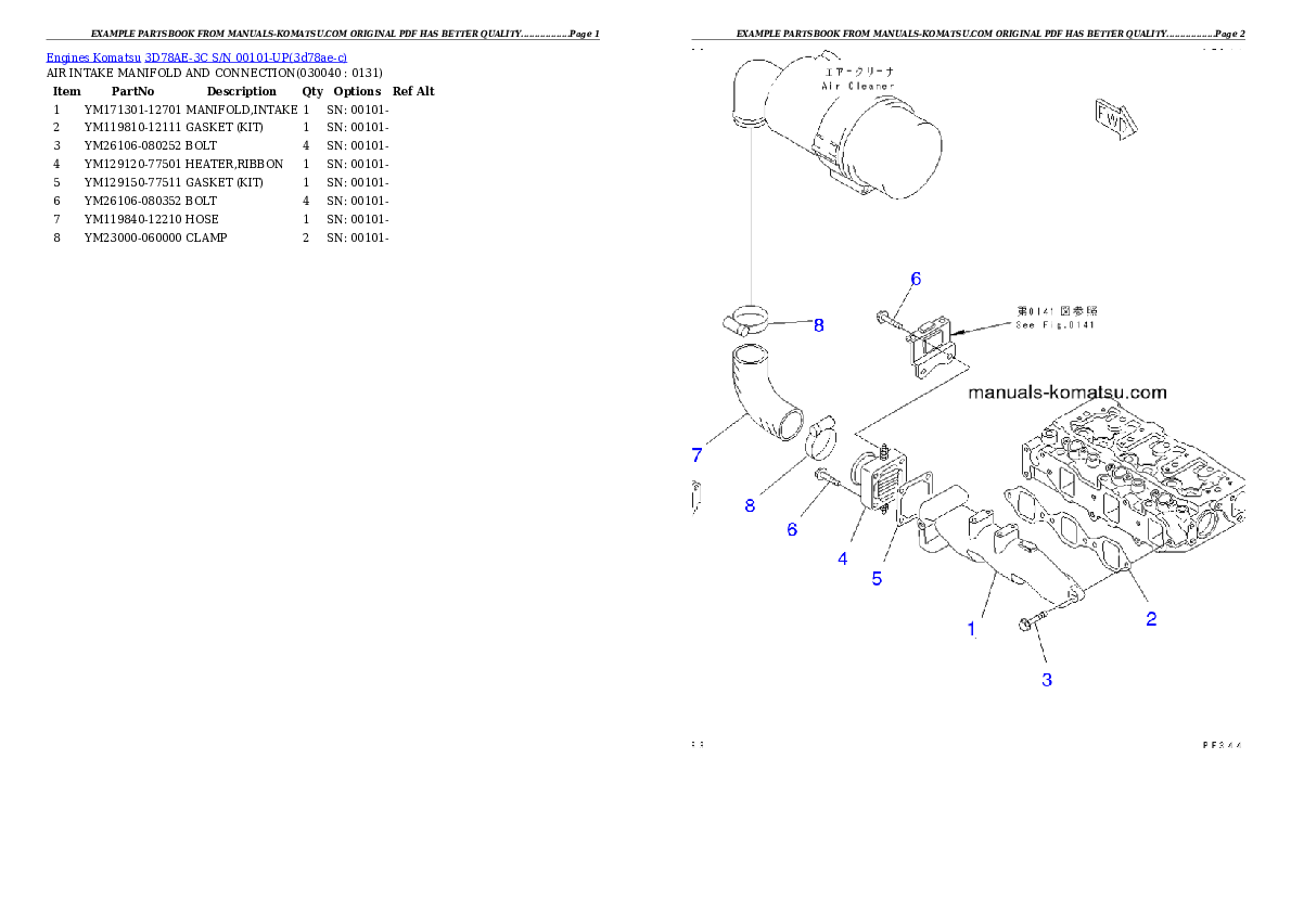 Protected: 3D78AE-3C S/N 00101-UP Partsbook