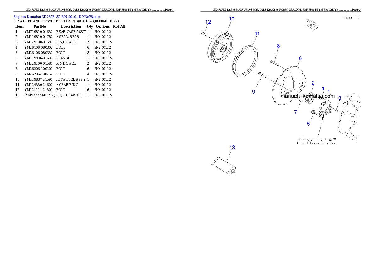 Protected: 3D78AE-3C S/N 00101-UP Partsbook