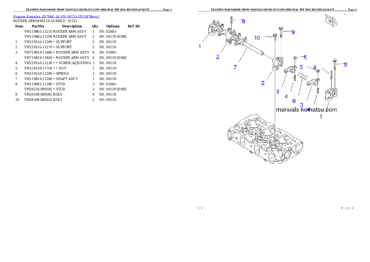 3D78AE-3A S/N 00715-UP Partsbook