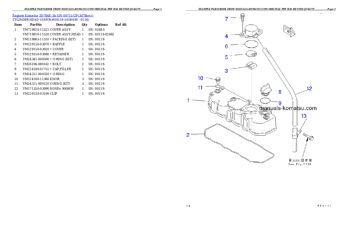 3D78AE-3A S/N 00715-UP Partsbook