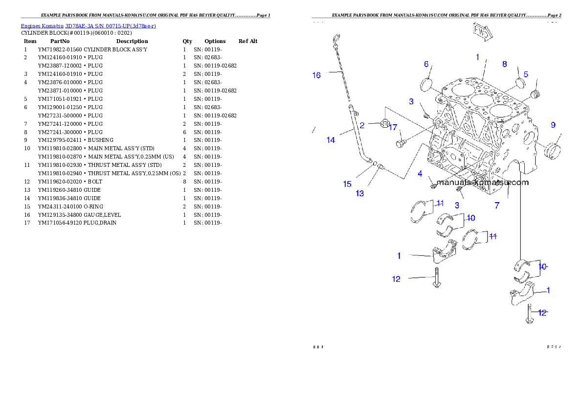 Protected: 3D78AE-3A S/N 00715-UP Partsbook