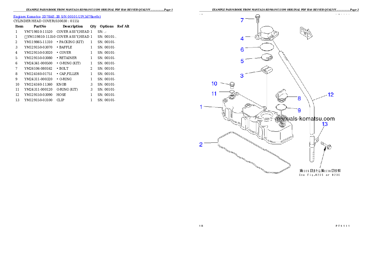 3D78AE-3B S/N 00101-UP Partsbook