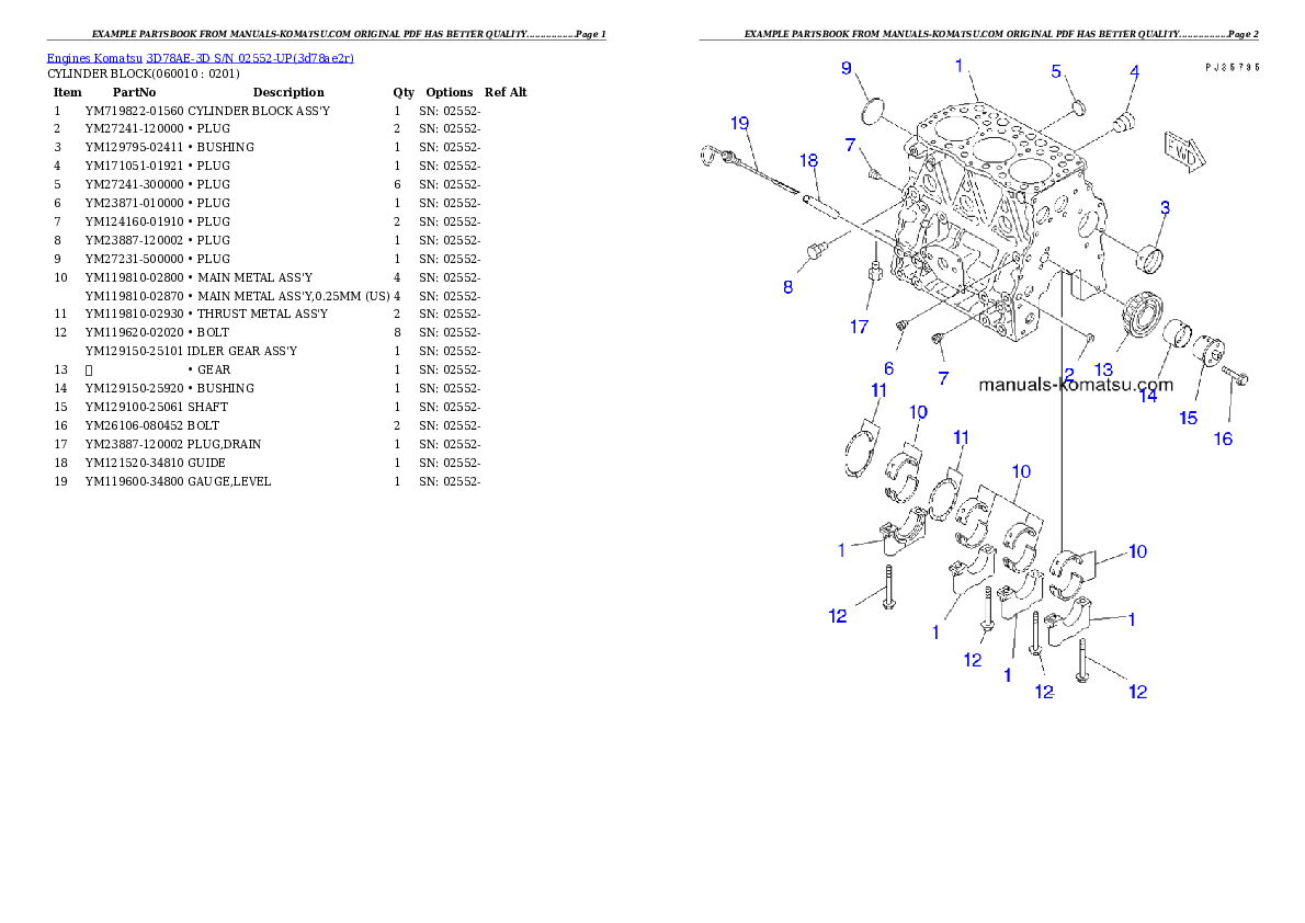Protected: 3D78AE-3D S/N 02552-UP Partsbook