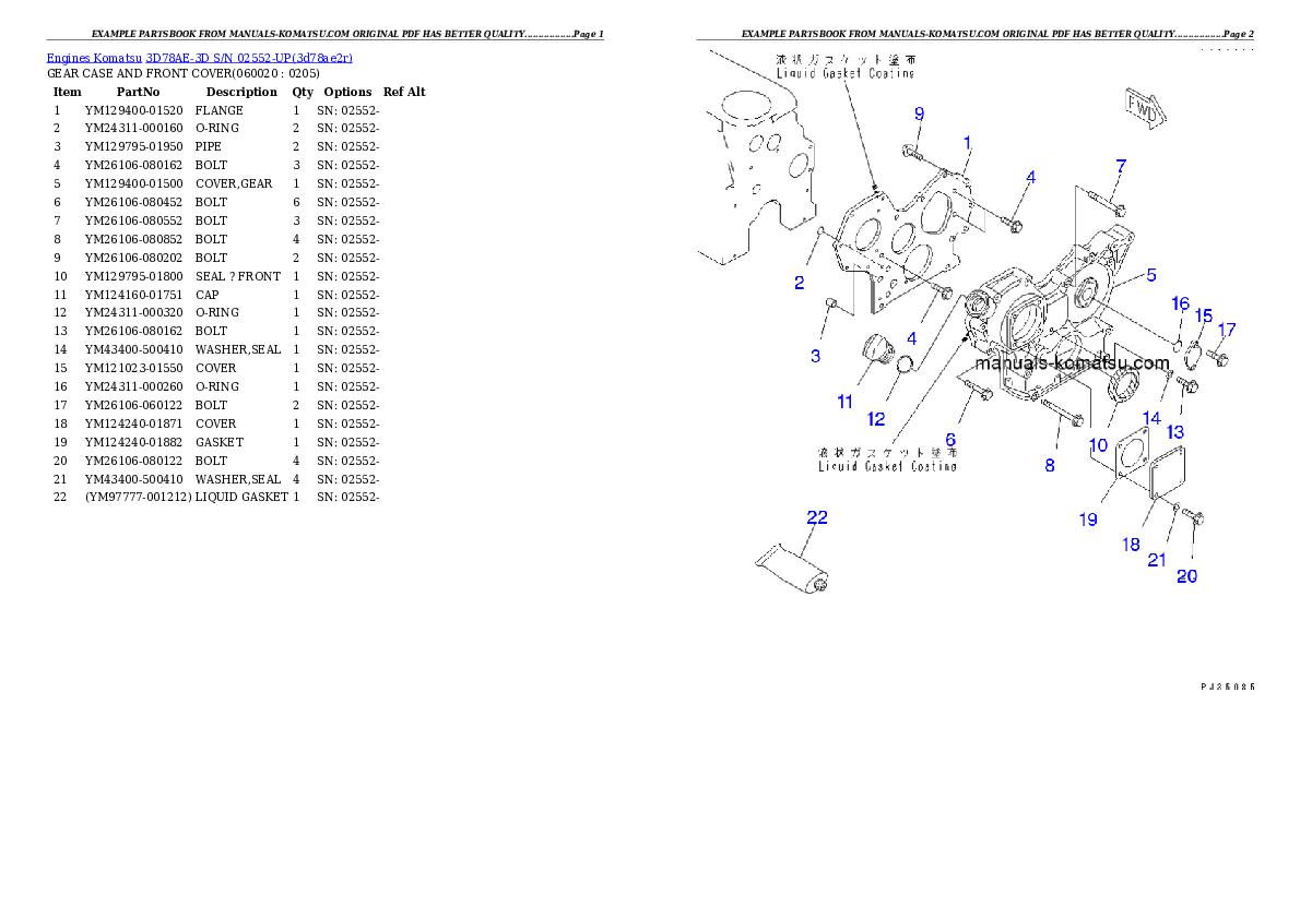 Protected: 3D78AE-3D S/N 02552-UP Partsbook