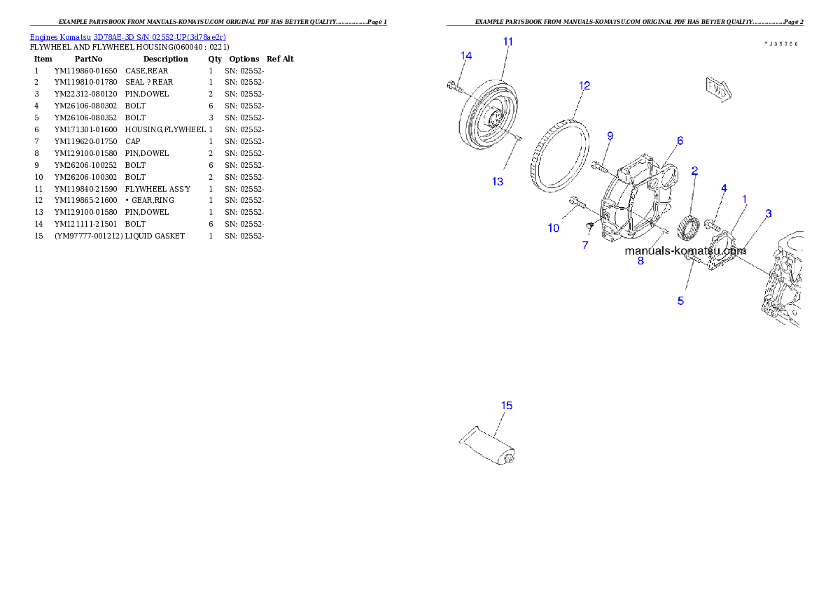 Protected: 3D78AE-3D S/N 02552-UP Partsbook