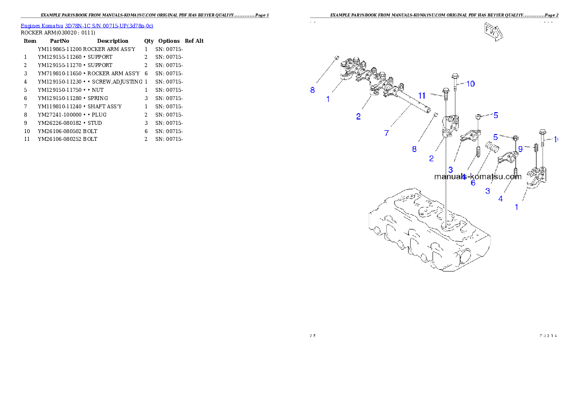3D78N-1C S/N 00715-UP Partsbook