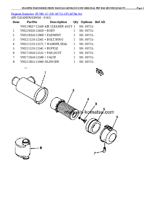 Protected: 3D78N-1C S/N 00715-UP Partsbook