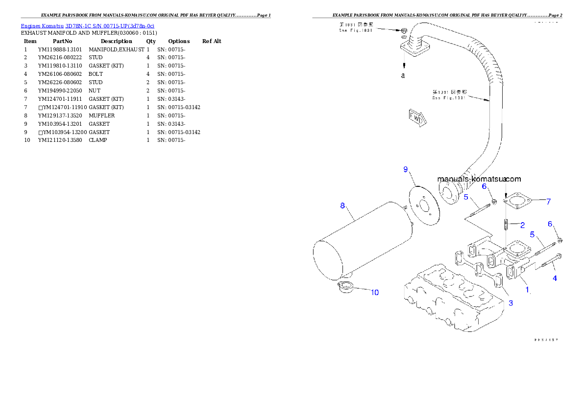 Protected: 3D78N-1C S/N 00715-UP Partsbook