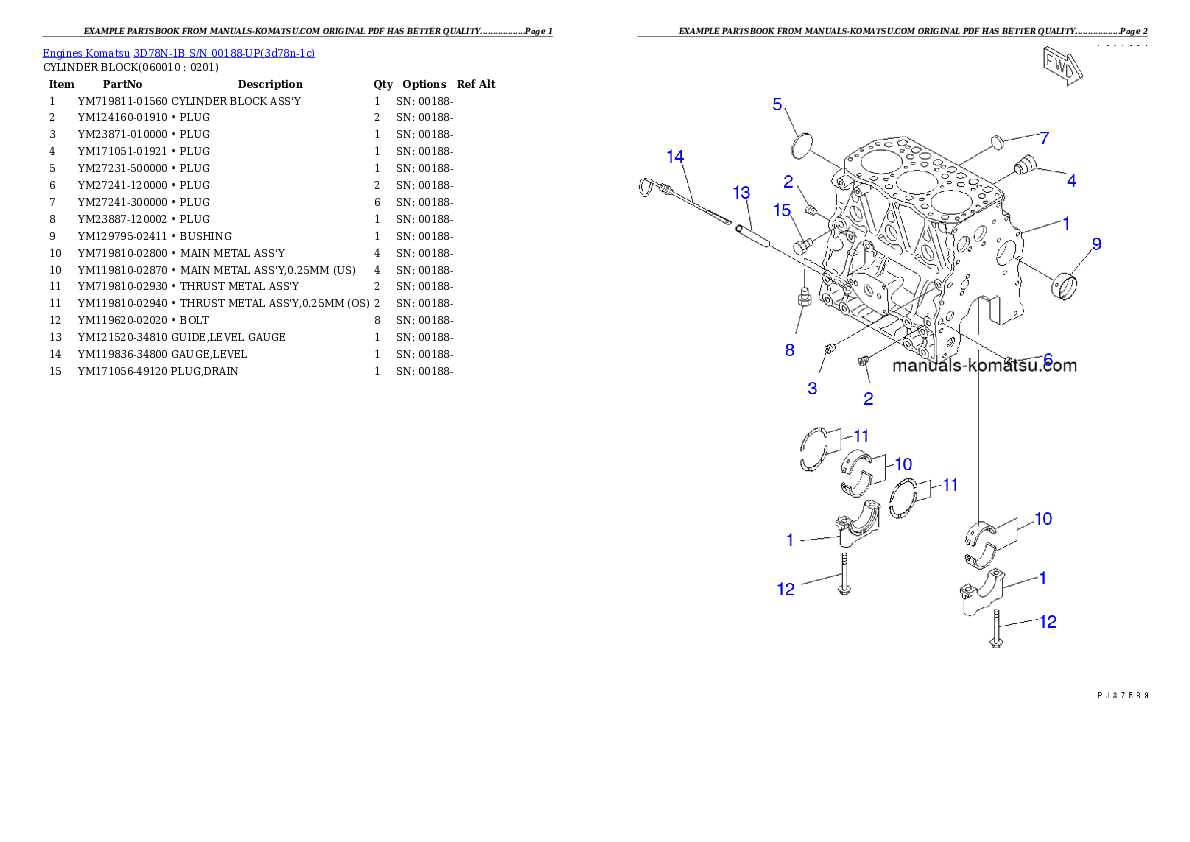 Protected: 3D78N-1B S/N 00188-UP Partsbook