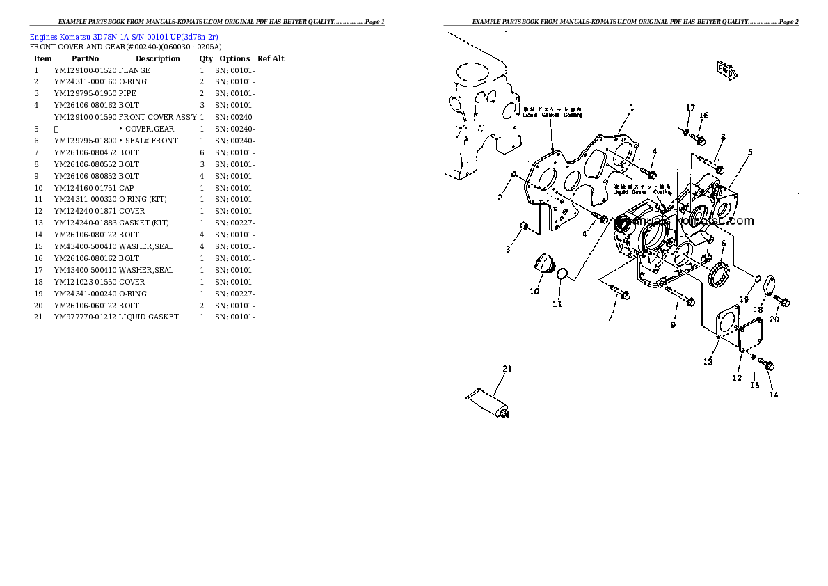 Protected: 3D78N-1A S/N 00101-UP Partsbook