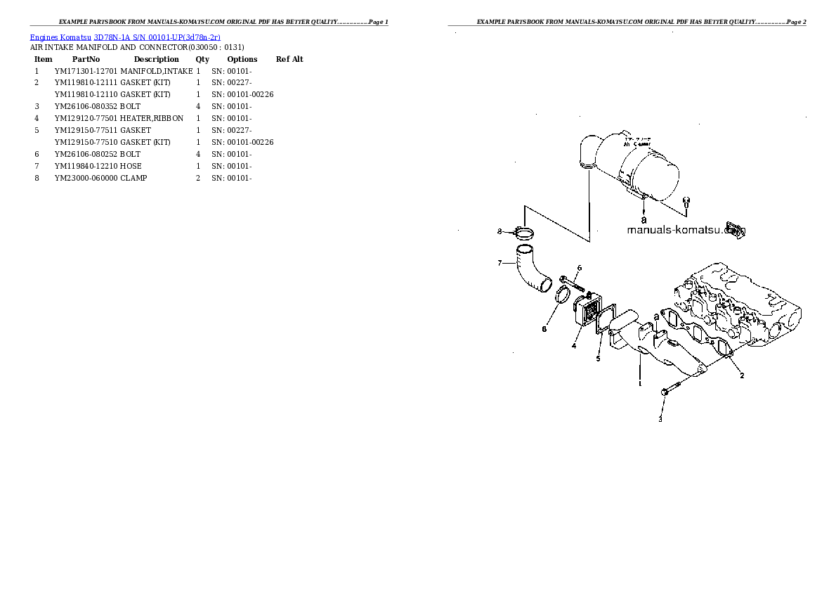 Protected: 3D78N-1A S/N 00101-UP Partsbook