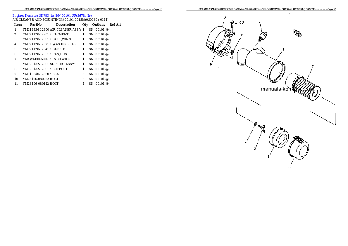 Protected: 3D78N-1A S/N 00101-UP Partsbook