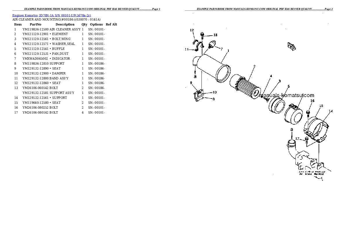 Protected: 3D78N-1A S/N 00101-UP Partsbook