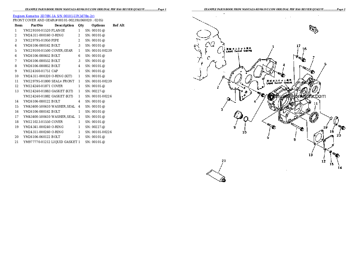 Protected: 3D78N-1A S/N 00101-UP Partsbook