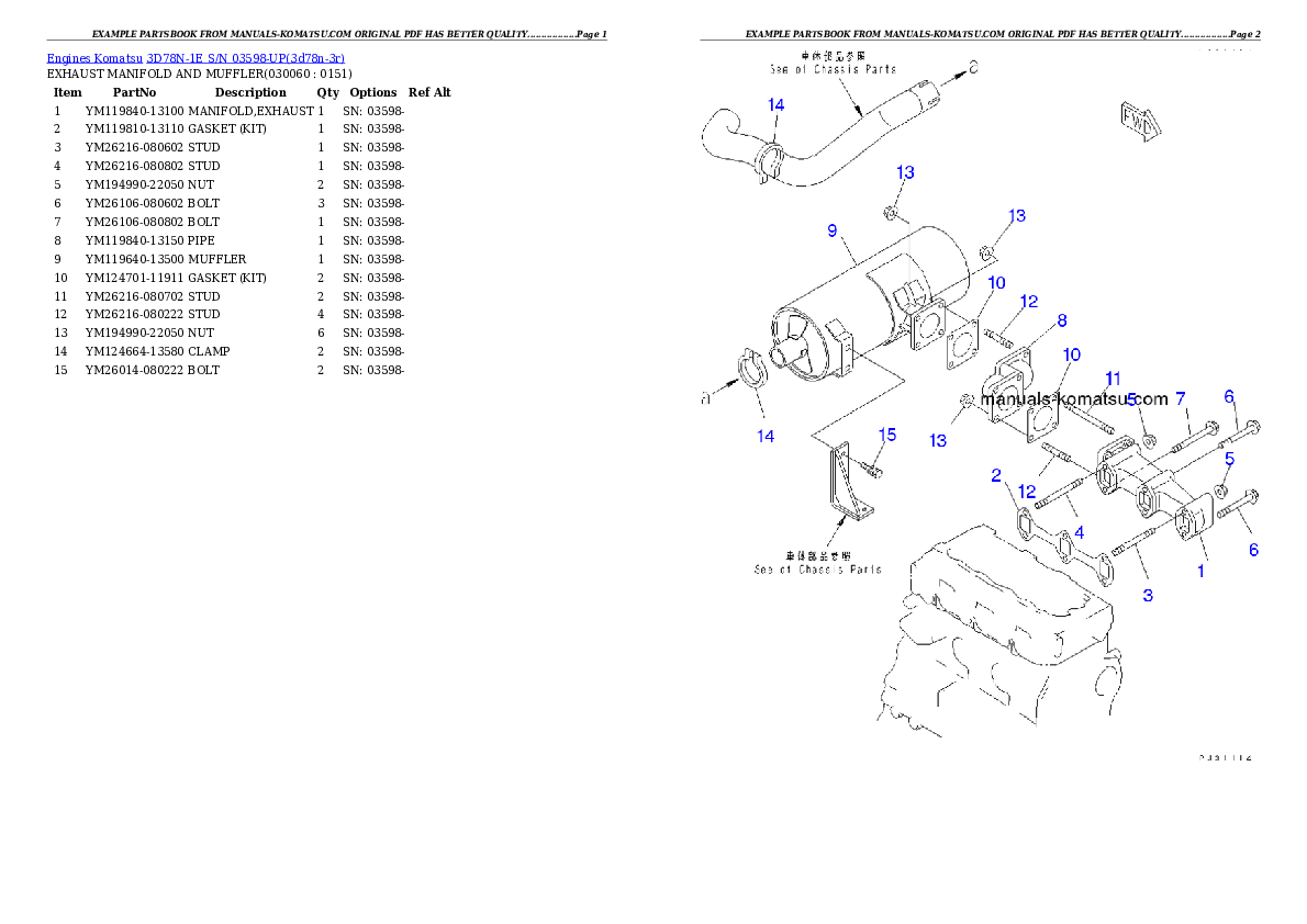 Protected: 3D78N-1E S/N 03598-UP Partsbook