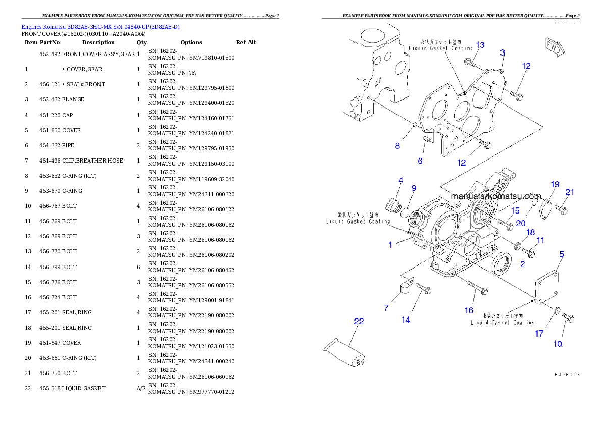 Protected: 3D82AE-3HC-MX S/N 04840-UP Partsbook