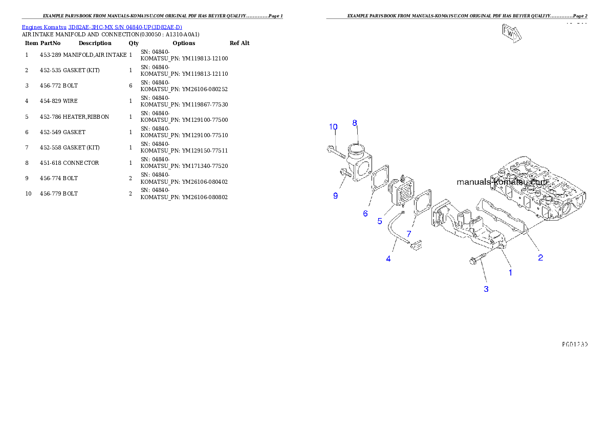 Protected: 3D82AE-3HC-MX S/N 04840-UP Partsbook