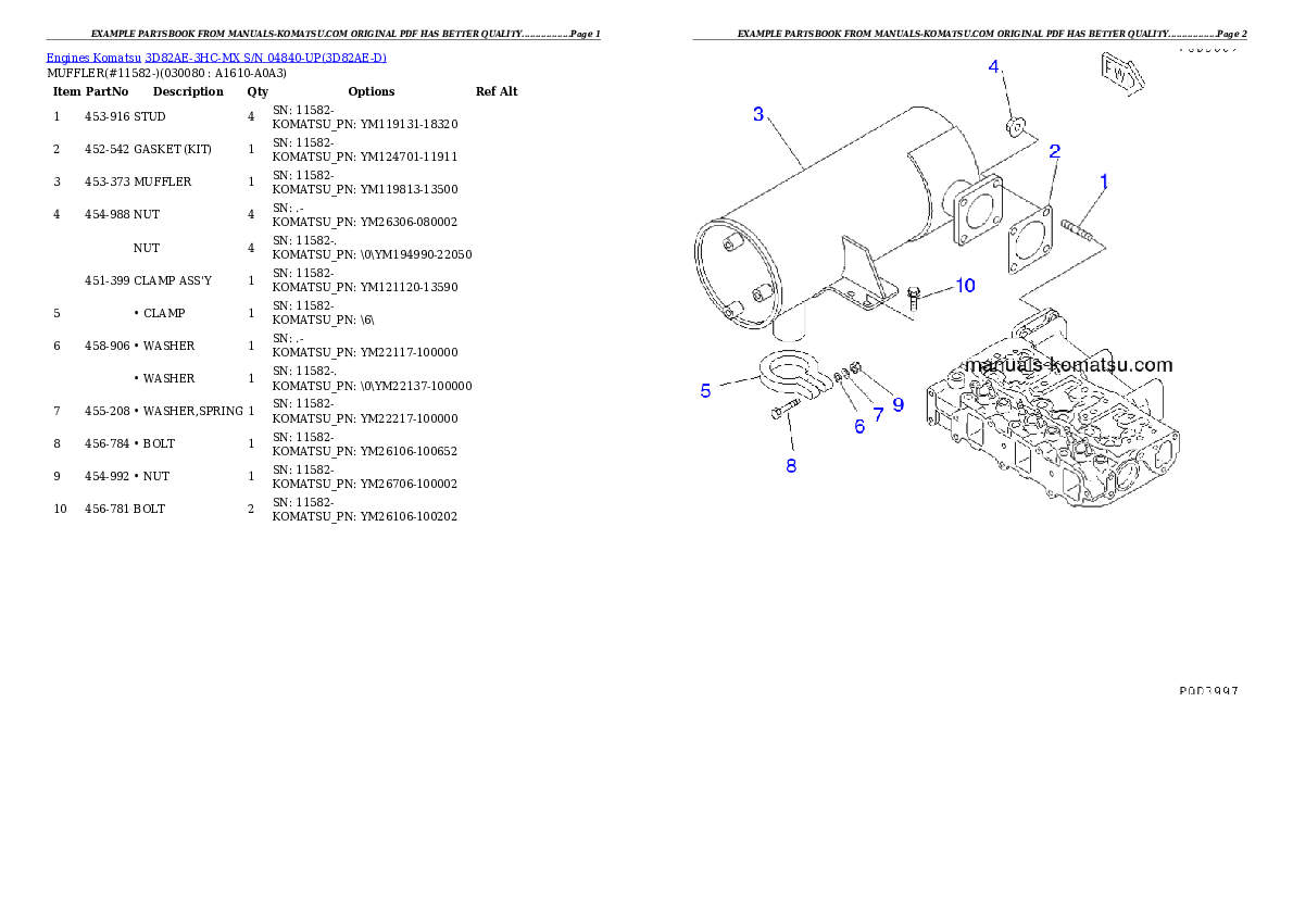 Protected: 3D82AE-3HC-MX S/N 04840-UP Partsbook