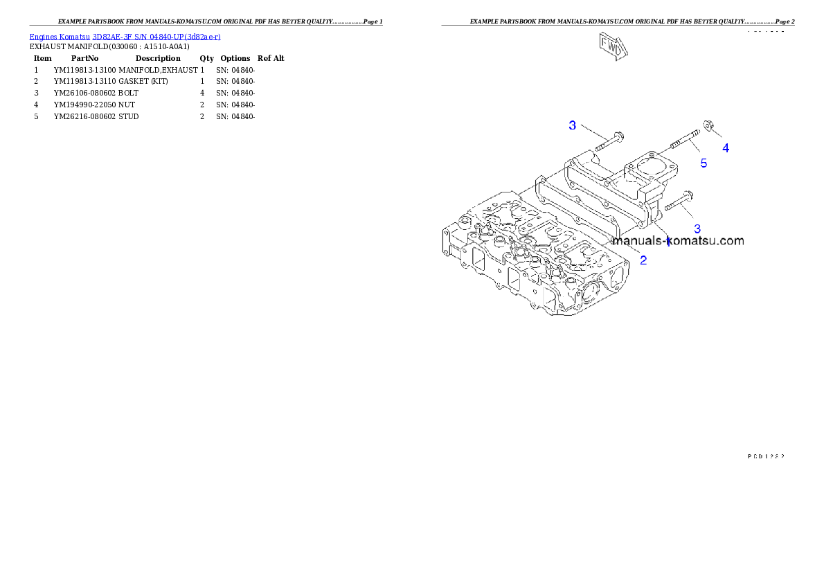 Protected: 3D82AE-3F S/N 04840-UP Partsbook