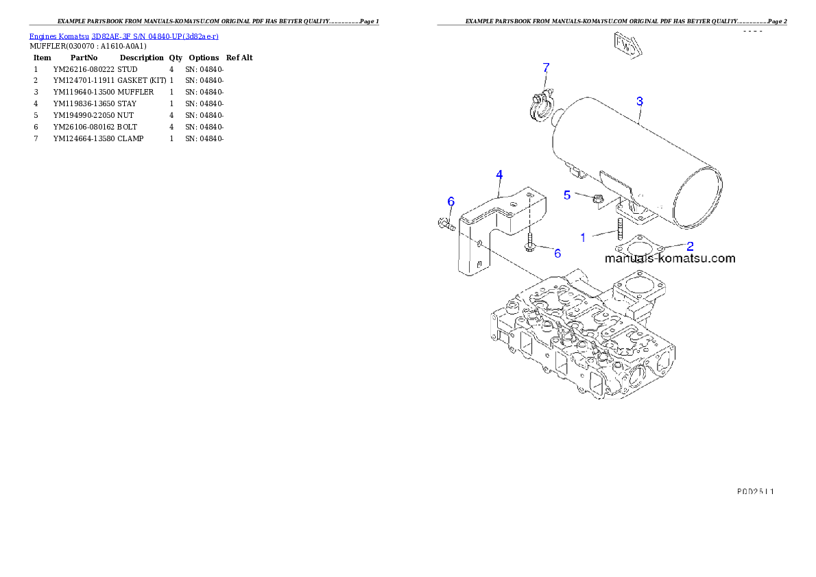Protected: 3D82AE-3F S/N 04840-UP Partsbook