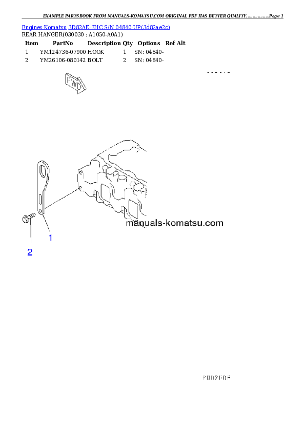 3D82AE-3HC S/N 04840-UP Partsbook