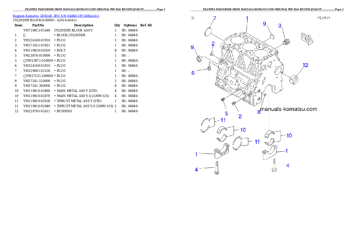 Protected: 3D82AE-3HC S/N 04840-UP Partsbook