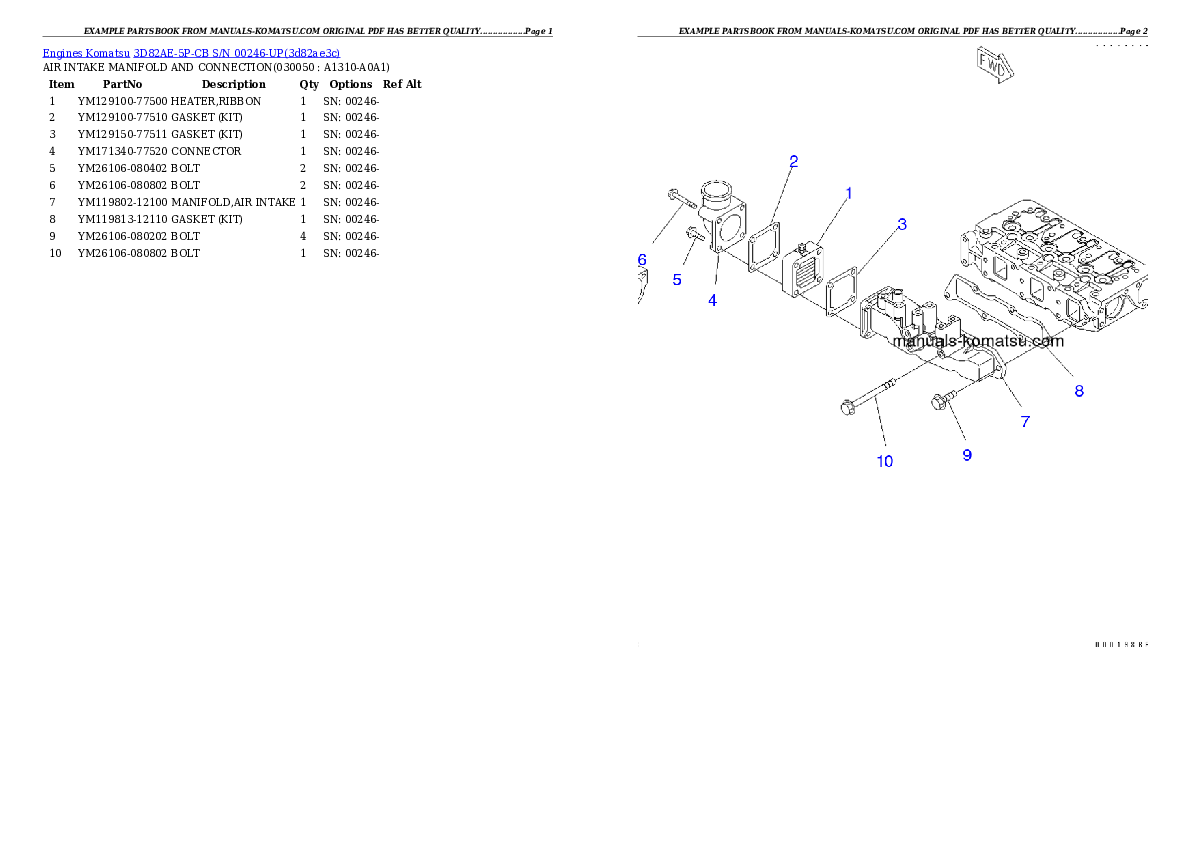 Protected: 3D82AE-5P-CB S/N 00246-UP Partsbook