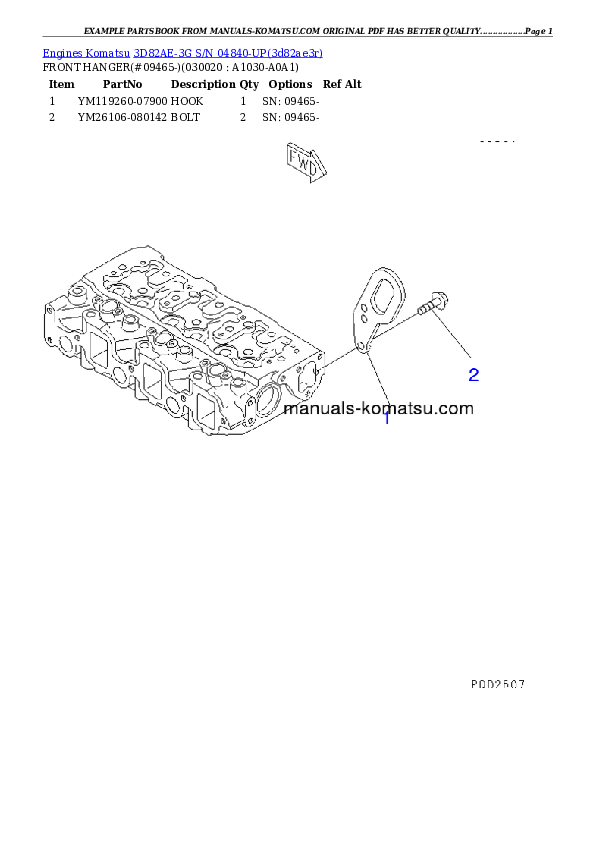 3D82AE-3G S/N 04840-UP Partsbook