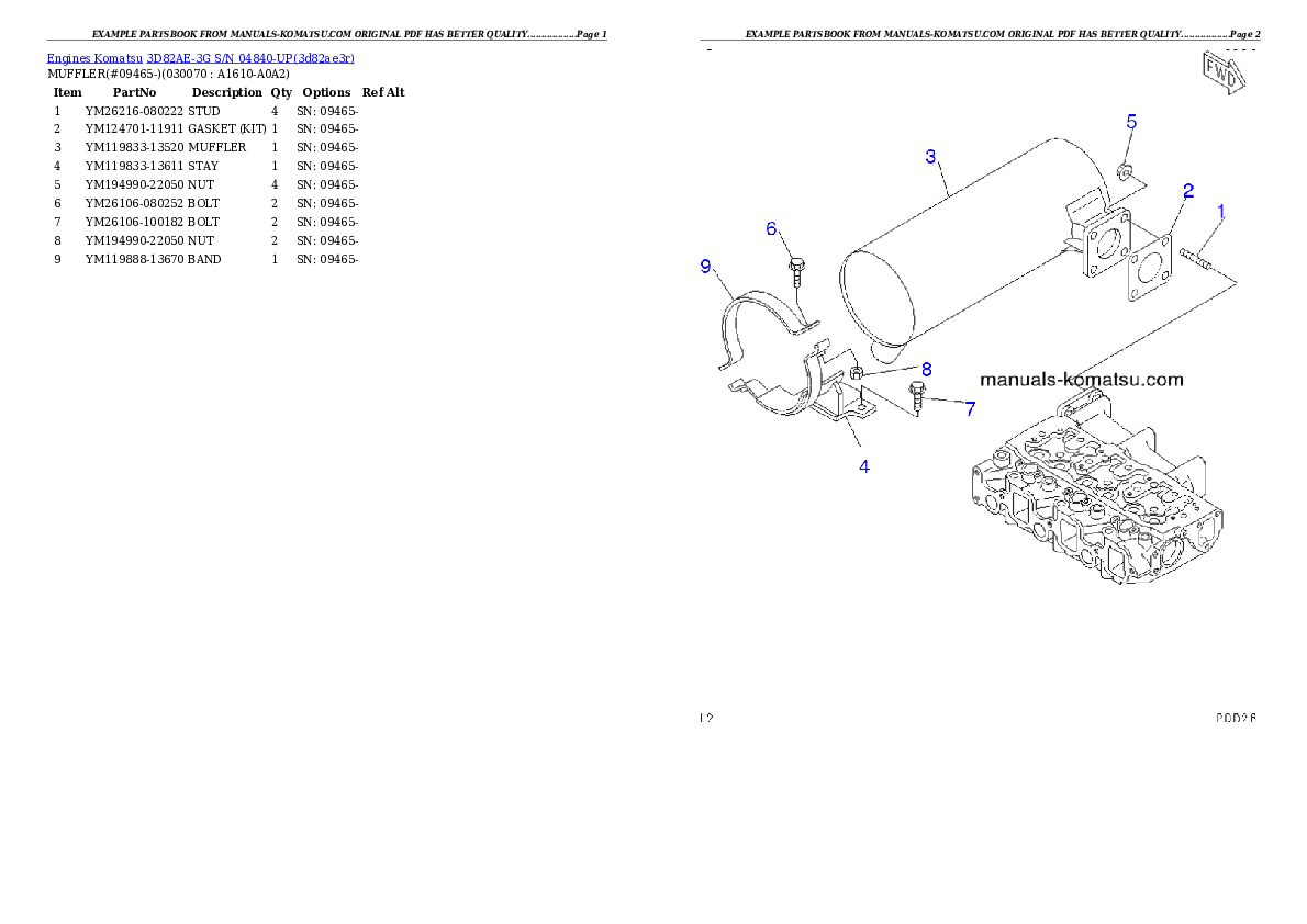 Protected: 3D82AE-3G S/N 04840-UP Partsbook
