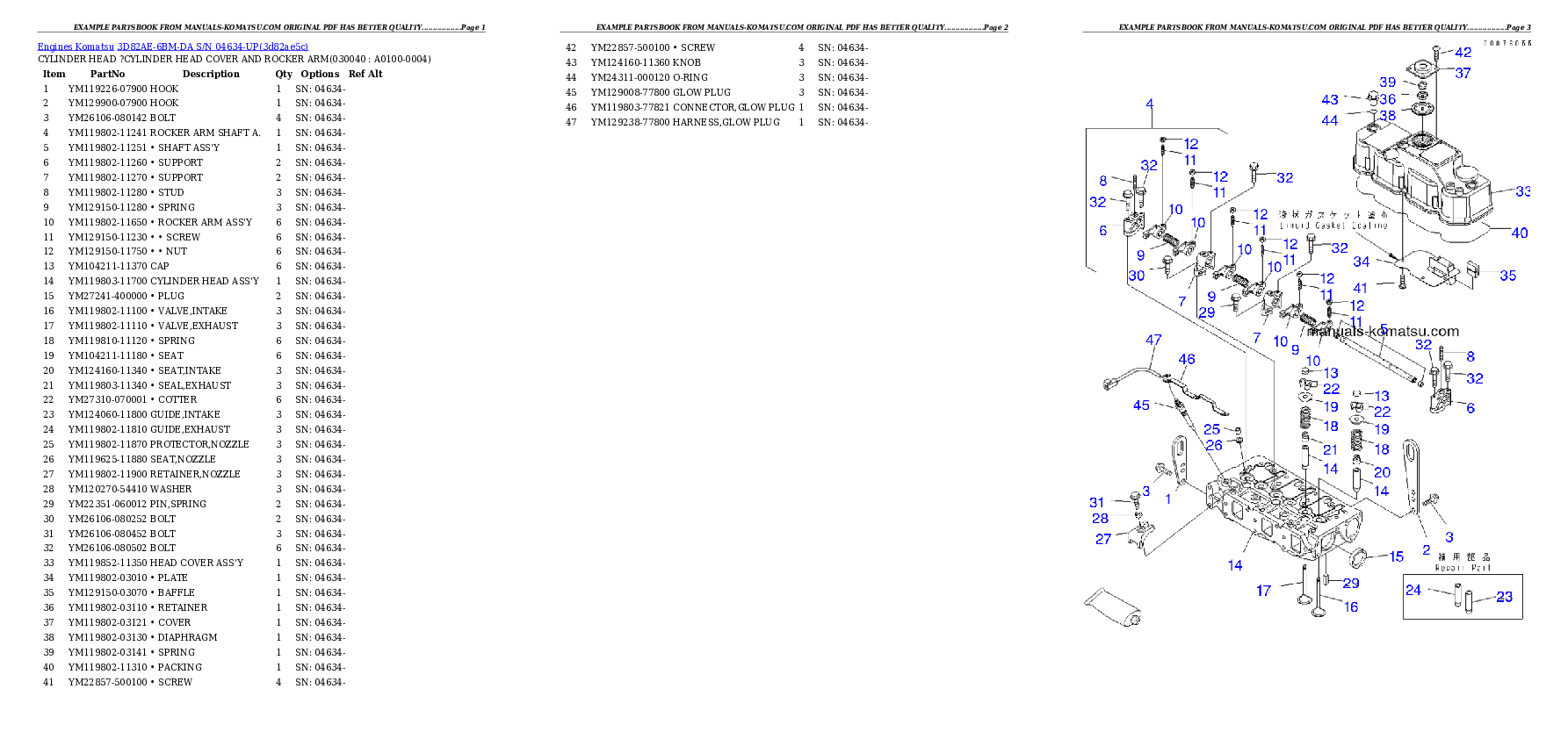 Protected: 3D82AE-6BM-DA S/N 04634-UP Partsbook
