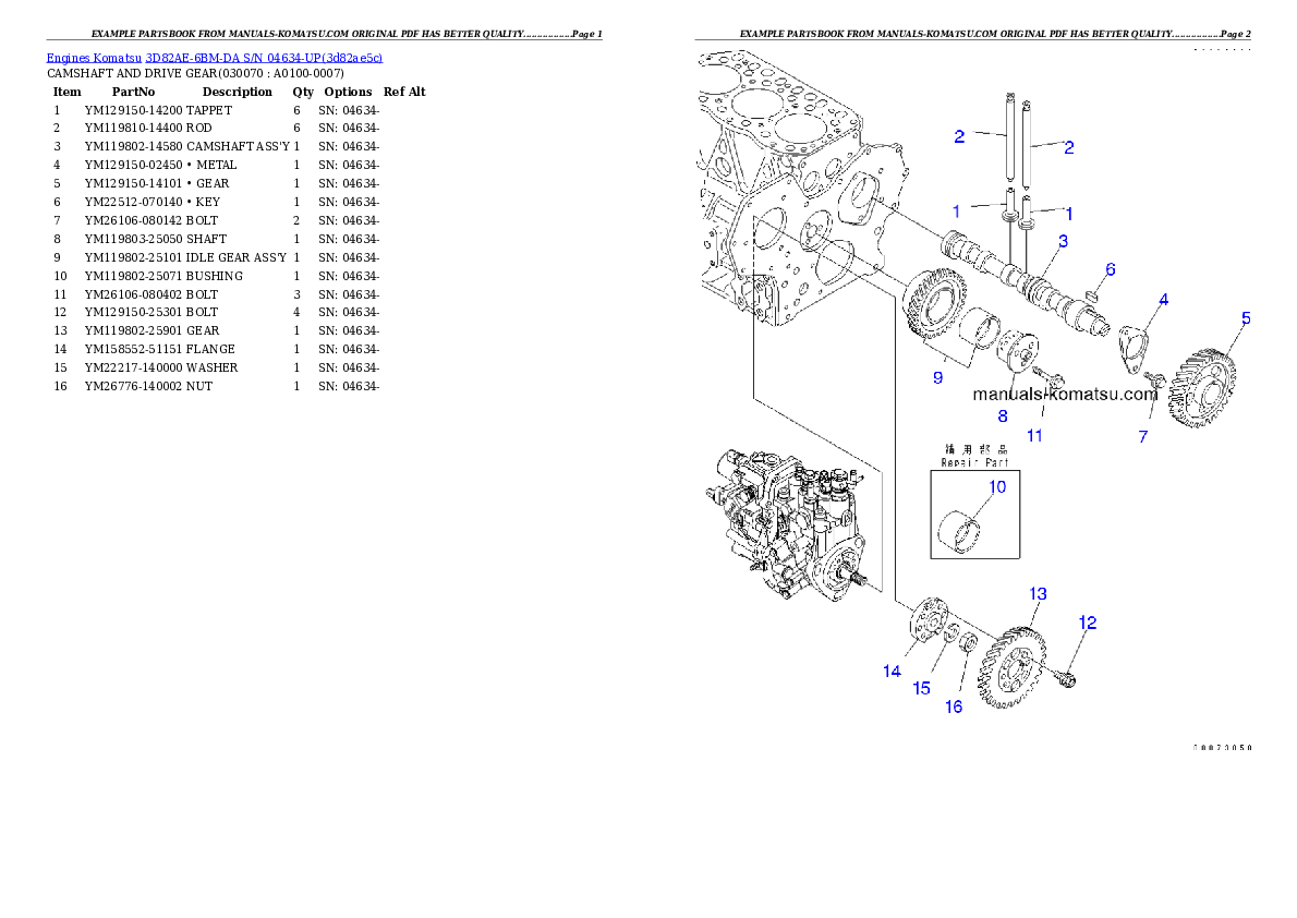 Protected: 3D82AE-6BM-DA S/N 04634-UP Partsbook