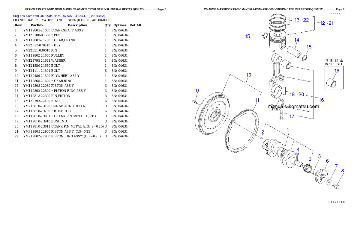 Protected: 3D82AE-6BM-DA S/N 04634-UP Partsbook