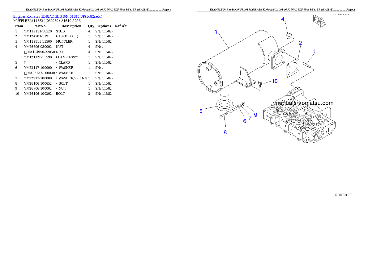 Protected: 3D82AE-3HB S/N 04840-UP Partsbook