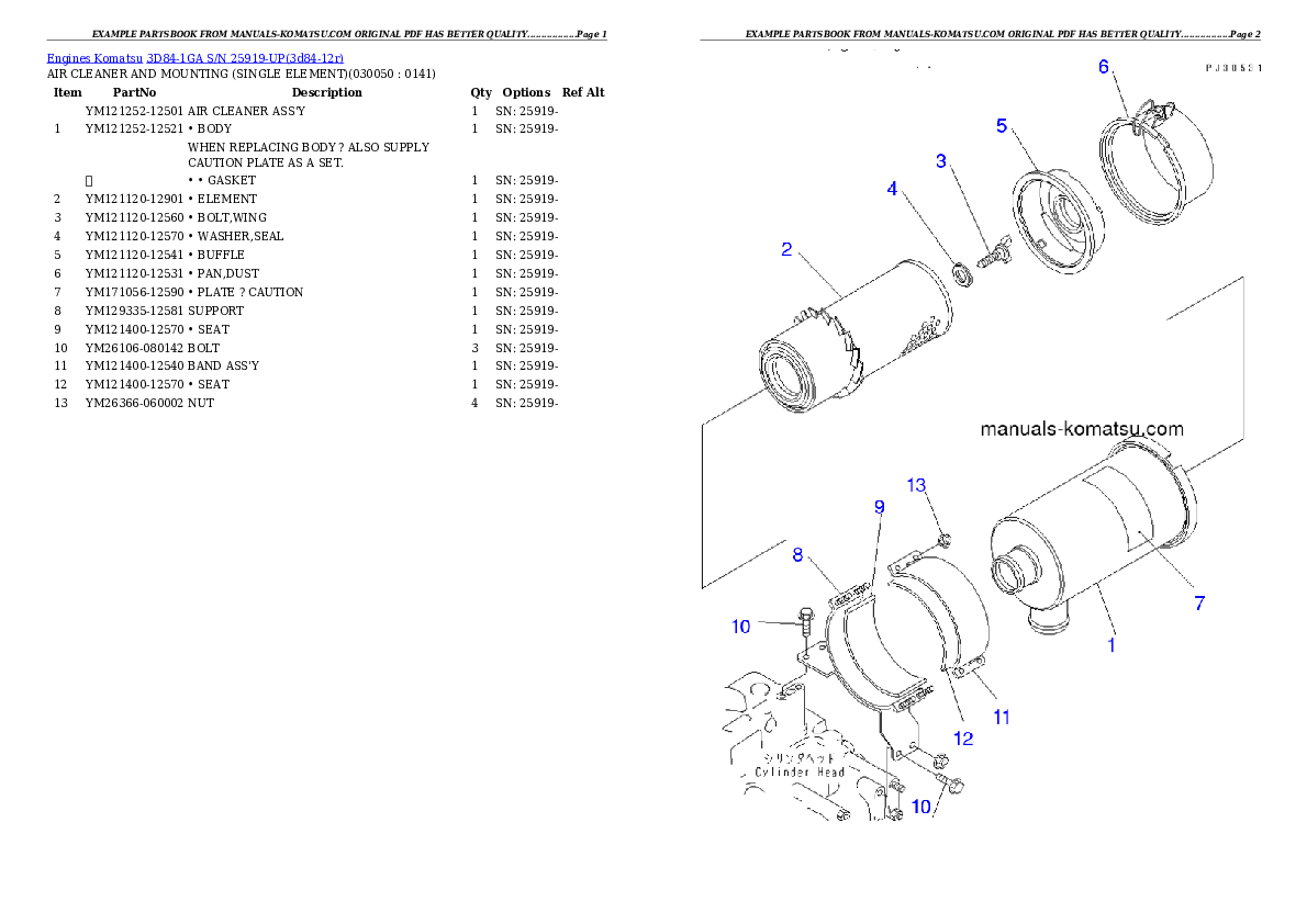 Protected: 3D84-1GA S/N 25919-UP Partsbook