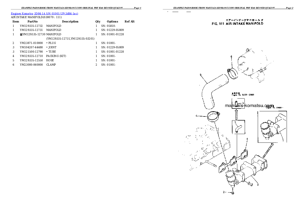 Protected: 3D84-1A S/N 01001-UP Partsbook