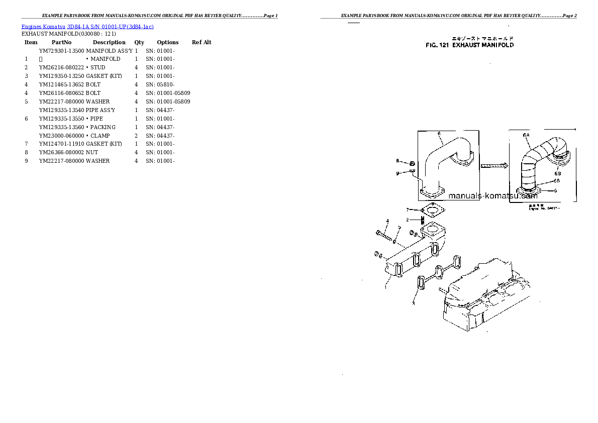 Protected: 3D84-1A S/N 01001-UP Partsbook
