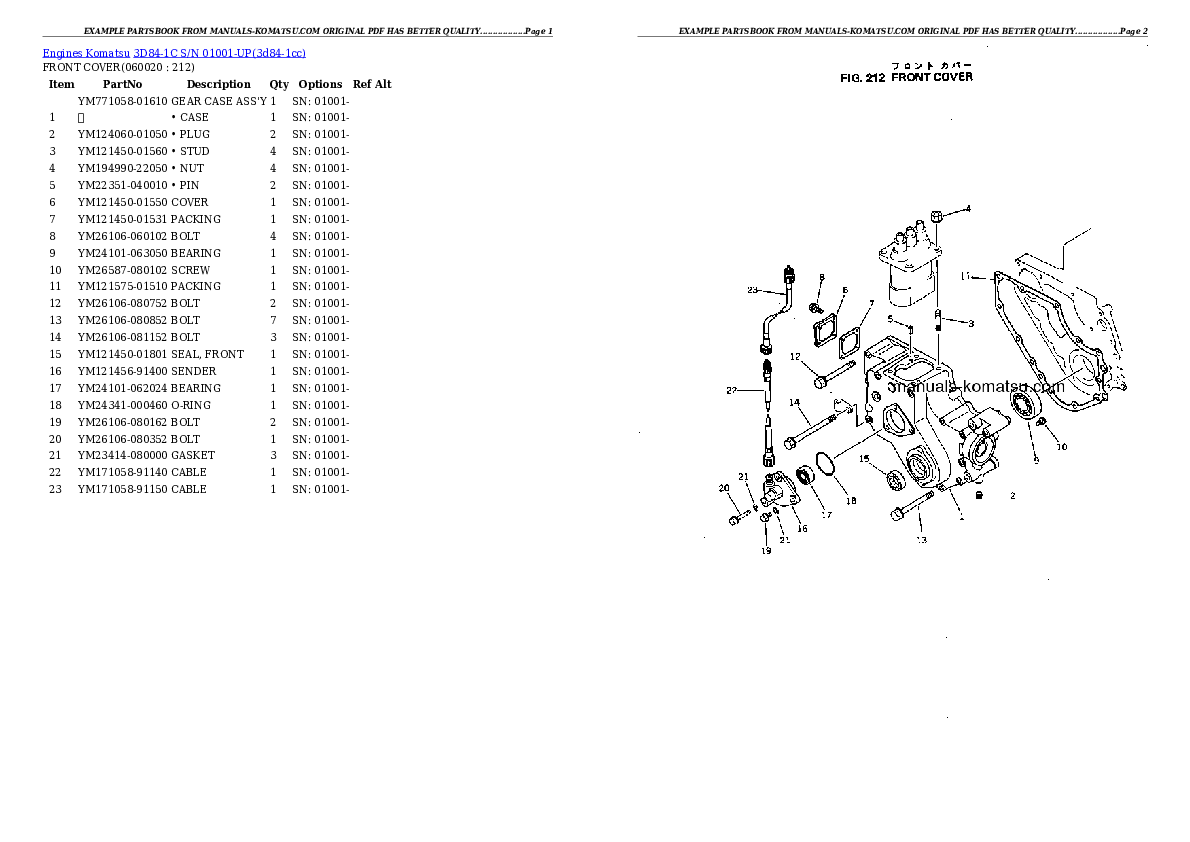 Protected: 3D84-1C S/N 01001-UP Partsbook