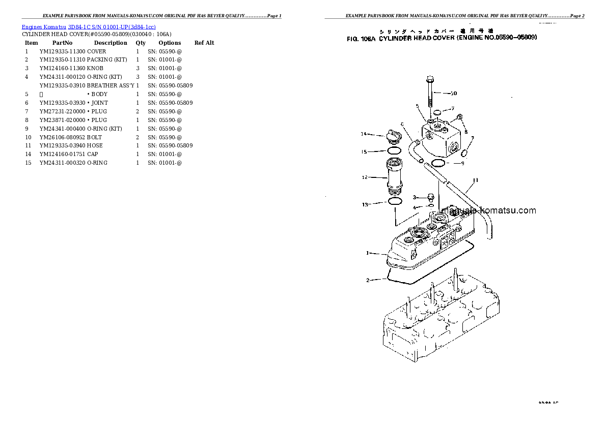 Protected: 3D84-1C S/N 01001-UP Partsbook