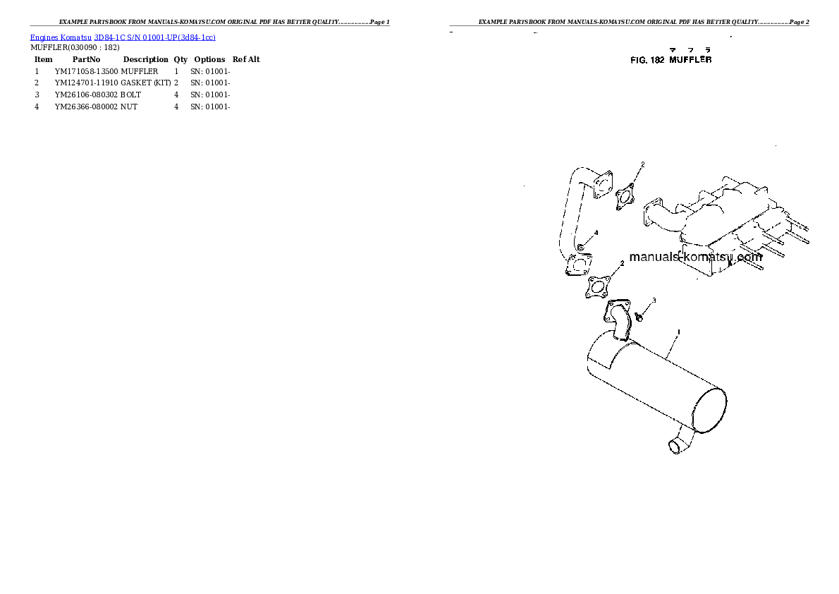 Protected: 3D84-1C S/N 01001-UP Partsbook