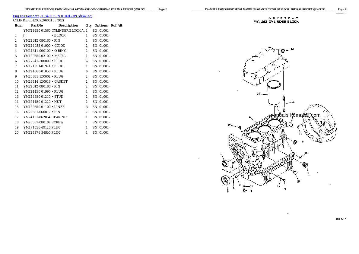Protected: 3D84-1C S/N 01001-UP Partsbook