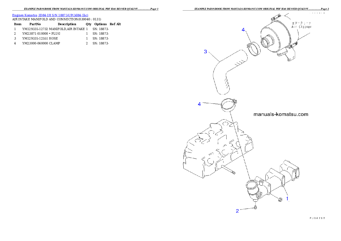 Protected: 3D84-1H S/N 18873-UP Partsbook