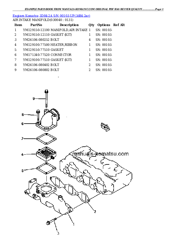 Protected: 3D84-2A S/N 00103-UP Partsbook