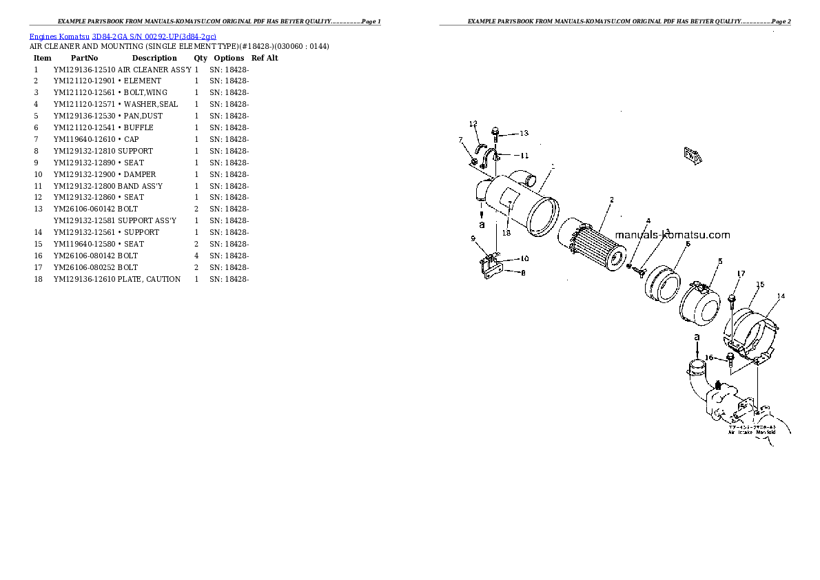 Protected: 3D84-2GA S/N 00292-UP Partsbook