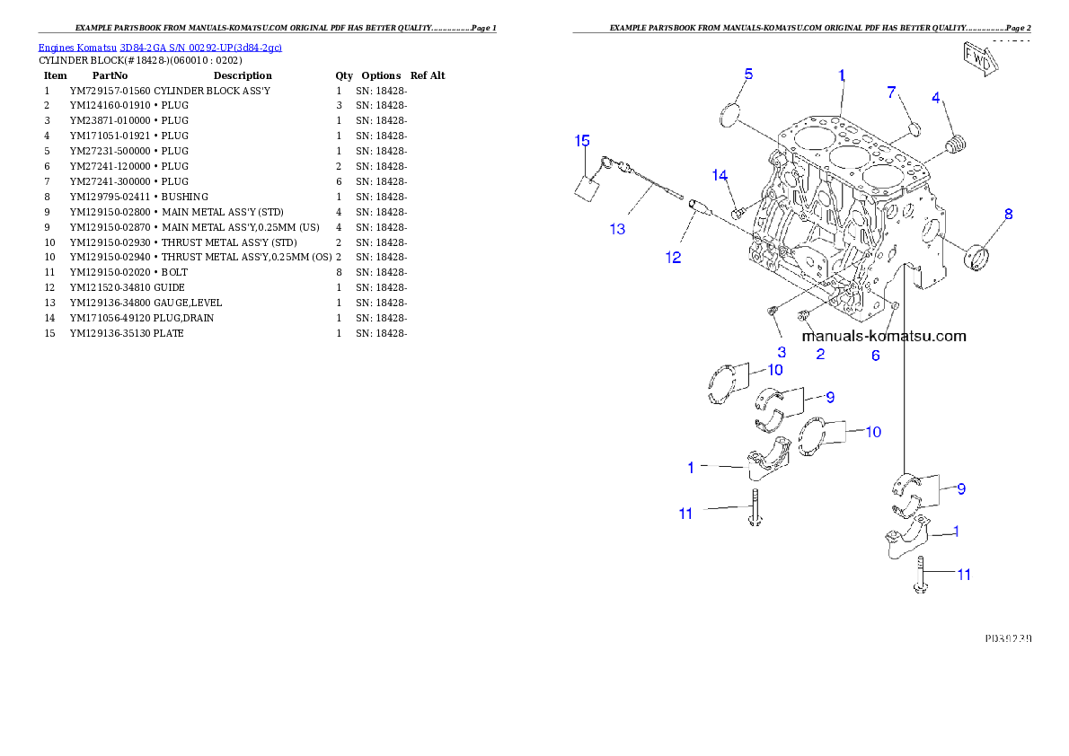 Protected: 3D84-2GA S/N 00292-UP Partsbook