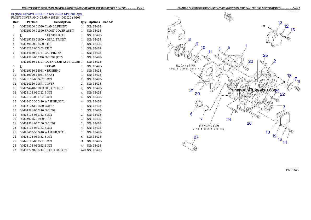 Protected: 3D84-2GA S/N 00292-UP Partsbook