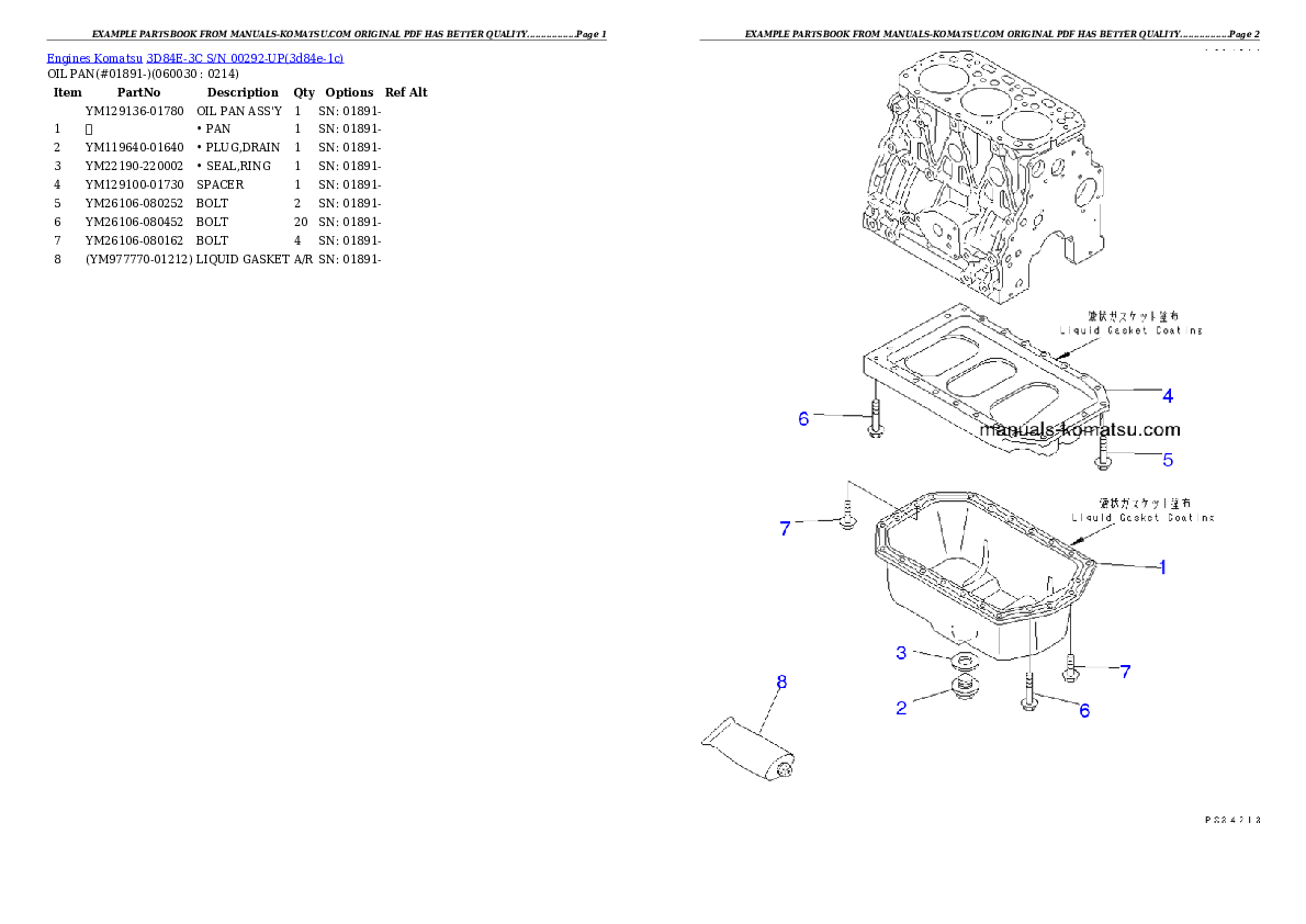 Protected: 3D84E-3C S/N 00292-UP Partsbook